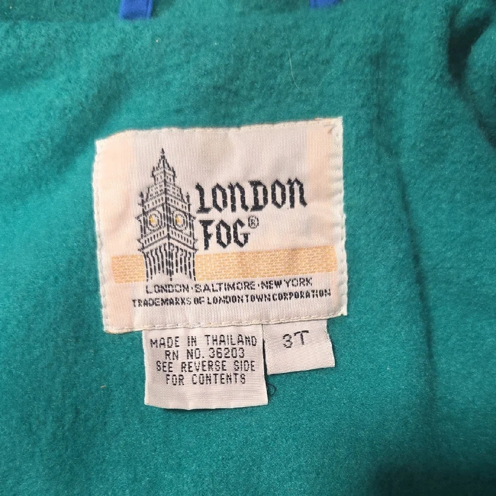 Vintage LONDON Fog Kids Colorblock Blue, Teal and Black Jacket